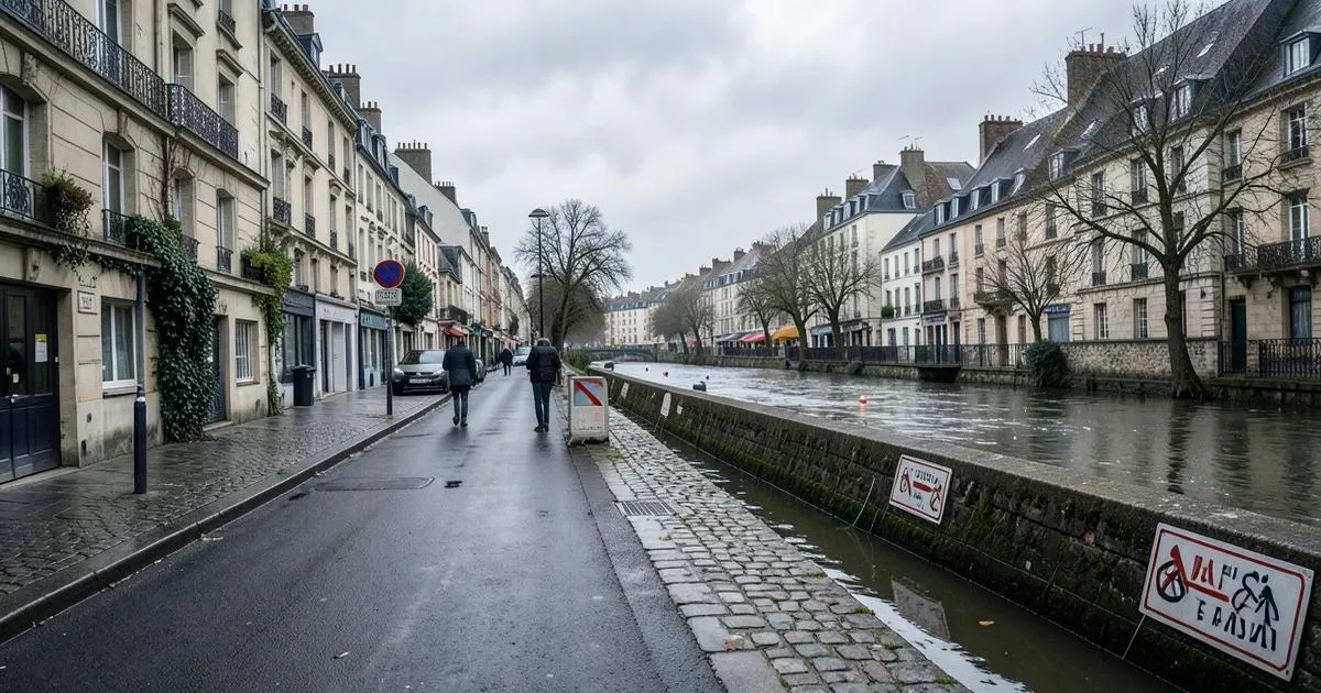 Quais et rue exposés au risque d’inondation à Marseille